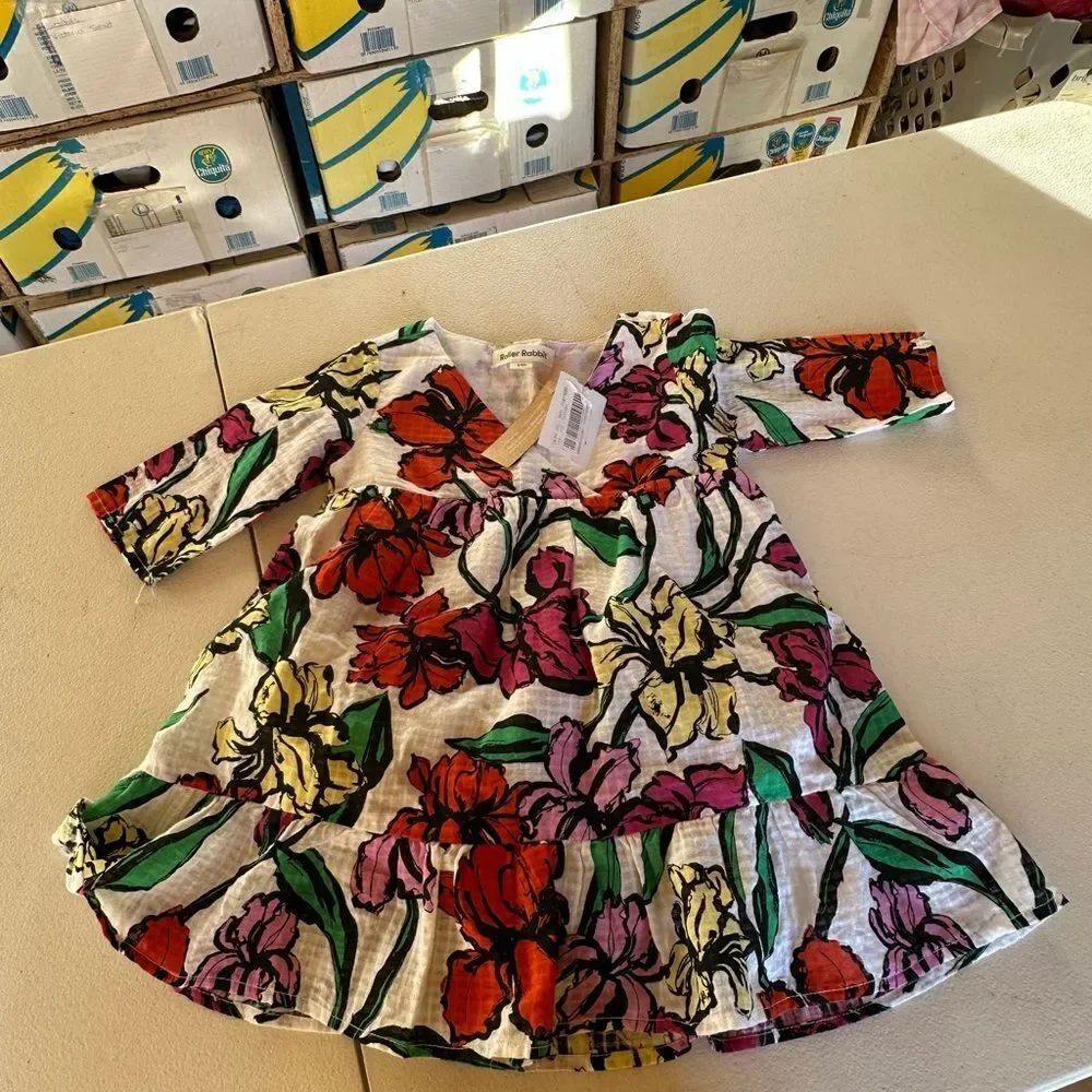 NWT Roller Rabbit Red and Black Floral Dress